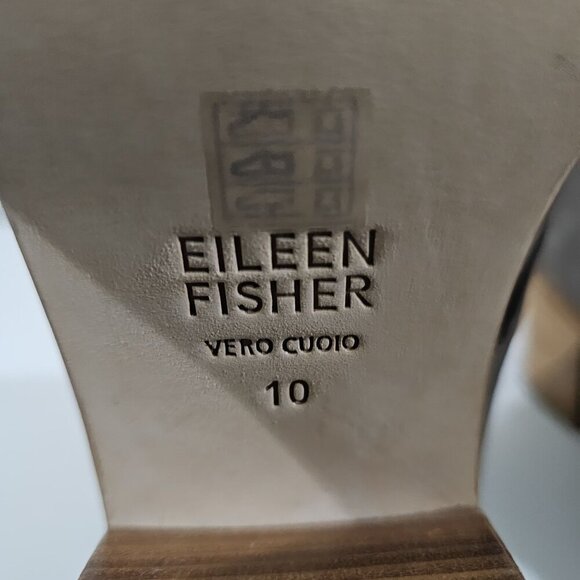 NEW Eileen Fisher Ember Low Ankle Bootie Women 10 Taupe Brown Leather Block Heel - Picture 12 of 13